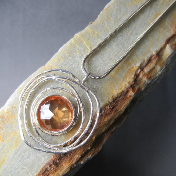 Orbital Citrine Pendant Necklace, Sterling Silver - Picture 9 of 9